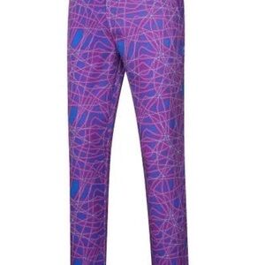 Vibrant purple abstract men’s golf pants. Sz 38